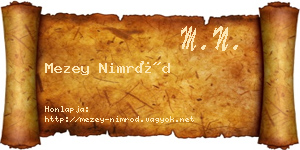 Mezey Nimród névjegykártya